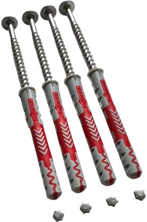 INKgrafiX® 4 Sicherheitsschrauben Einbruch Schutz Gitter 6x80 FISCHER+SPAX - Edelqualität mit Schlagsternen - IG600823 - Werkzeug Schrauben Sicherheit Dübel Fenstergitter