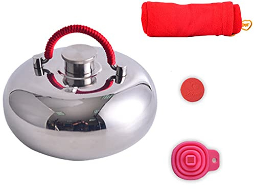 BEISCO 2.0L Wärmflasche mit Bezug 3.0L Bettflasche Geruchlos Metall Wasser Flasche ideal für Schmerzlinderung Winterheizung Männer Frauen Kinder (Size : S-13CM)