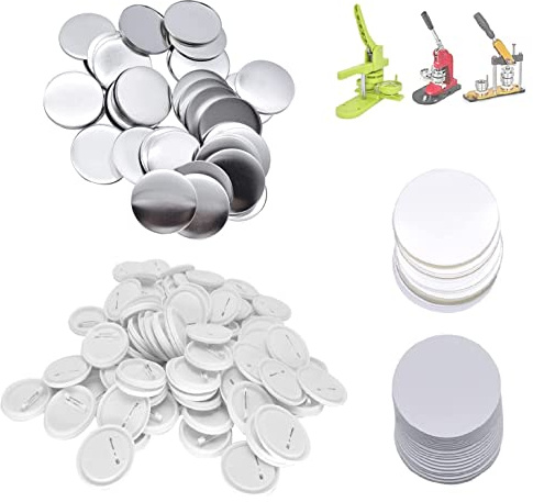 Buttonrohlinge, 200er Set 32mm DIY Pins Buttons Design EIN Abzeichen, Buttons Selber Machen, Button-Set mit Pin, für Bastel Handwerk und Handwerk Aktivitäten (32mm / 1.25inch)