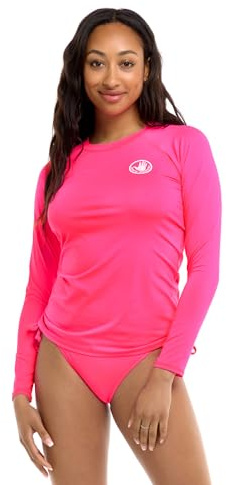 Body Glove Smoothies Sleek Solid Long-Sleeve Swim Top Rashguard for Women with UPF 50+