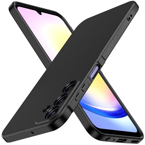 ivoler Noir Mat Coque pour Samsung Galaxy A25 5G avec Protection Caméra, Ultra Mince Étui de Protection en Silicone Antichoc, Souple TPU Anti-Rayures Bumper Housse