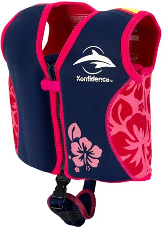 Konfidence Premium Swim Vest – For Baby, Toddler & Kids Up to 12 Years - UKCA/CE & Swim School Approved with Adjustable Buoyancy Ideal for Learning to Swim (Oahu, Large)