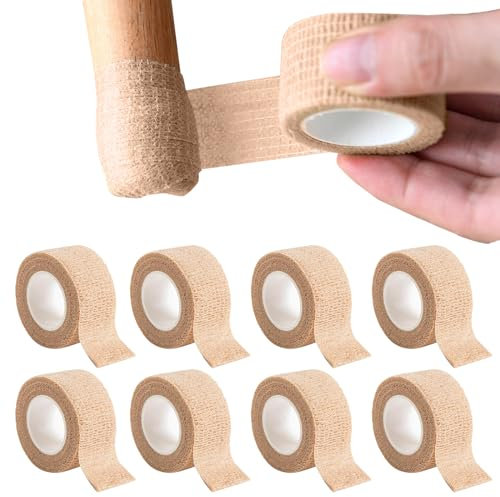 Misuyue Filzgleiter Selbstklebend, 8 Rollen Stuhlbeinschoner, Möbelgleiter, Stuhlbein Bodenschoner für Stühle von Geräusche und Kratzer Beseitigen (0,98 x 177 Zoll, Khaki)