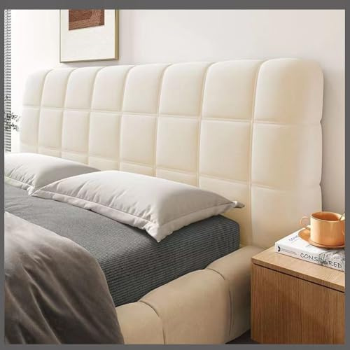 All-Inclusive Bett Kopfteil Bezug 180/120/150/200/220cm Dehnbare Bett Kopfteilbezug Boxspringbett Kopfteile Abdeckung Staubdicht Kopfteilabdeckung Waschbar Bettkopfteil Hussen ( Color : Beige , Size :