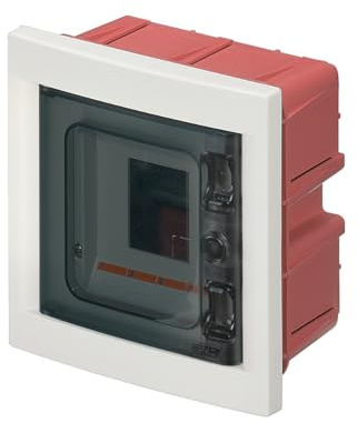 Centralino ad incasso, 4 moduli, con morsettiera 6x10mm, bianco, IP40, sportello in policarbonato fume' - Elettrocanali EC63004BE
