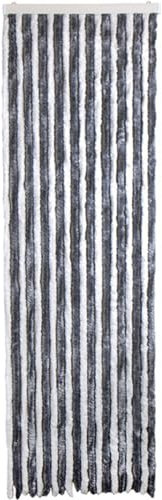 Carbest Chenille Flauschvorhang 56x205cm Insektenschutz Türvorhang Camping Plüschvorhang Vorhang (Weiß, Grau)