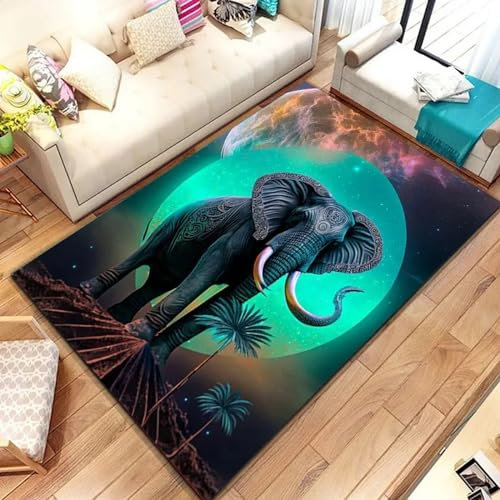 Stoßzähne Afrikanischer Elefanten Teppich Kinderteppich Wohnzimmerteppich Schlafzimmerteppich 3D-Gedruckter Superweicher Flanellteppich 200 X 300 Cm / 78.74 X 118.11 - Polyester-Soft-Touch,Leic -2R8