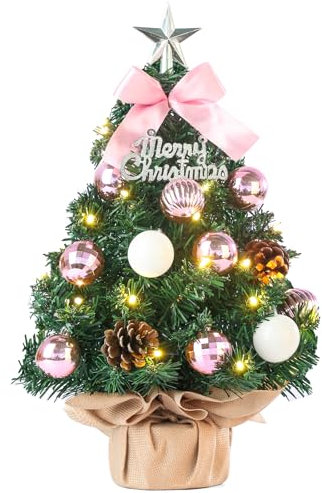 Mini Weihnachtsbaum Kleiner Weihnachtsbaum mit Beleuchtung LED Tisch Weihnachtsbaum klein künstlich geschmückt für Weihnachten Deko 40cm