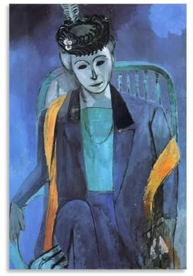 QINGYUAN Henri Matisse Portrait of Mme. Matisse-Poster, Wandkunst, Poster, Geschenke, Schlafzimmer, Heimdekoration, Bild, Leinwand, Gemälde, Poster, 40 x 60 cm