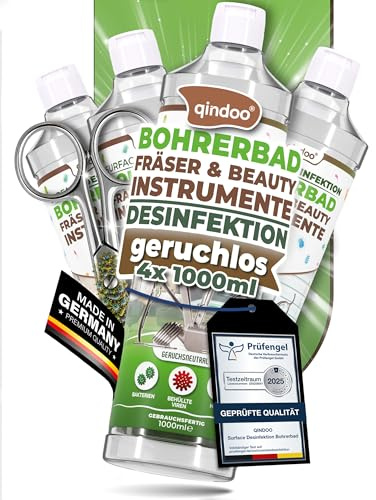 Qindoo Instrumentendesinfektion Bohrerbad (4 Liter) Desinfektion Fräser, Fußpflege, Nagelstudio, Friseur, Barber, Kosmetik Beauty Instrumente, Ultraschall geeignet