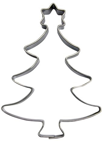 BekkiB - Ausstecher Weihnachtsbaum - ca. 7,3 x 5,5 cm - Spülmaschinengeeignete Tannen-Ausstechform aus Edelstahl - Zum Backen von Plätzchen - 8105