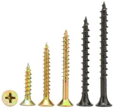 M4 Carbon Steel Phillips Flat Head Self-tapping Wood Screws, 15-70mm, Black Zinc, M4x40 (20pcs)