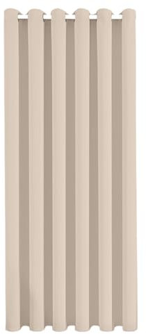 BedLooms Eyelet Blackout Curtains for Living Room Thermal Insulated Cream Curtains Energy Efficient for Living Room 1 Panel Wide 66x84 Inch Drop with Tie Back