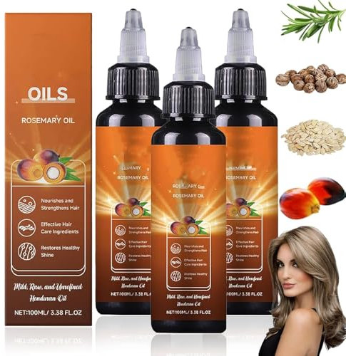 MYSXSWHL Olio per Capelli Liquido 4 in 1 da 100 ml, Olio per Capelli Biologico, Olio per Capelli Naturale al 100% contenente rosmarino, Olio di Semi di Zucca Che favorisce la Crescita dei Capelli