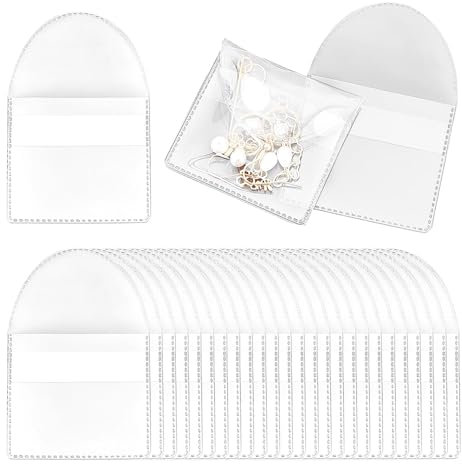 50 Stück Münztaschen Set, 5.2 x 5.5 cm Münzen sammelalbum Kunststoff Tasche Münzhüllen Transparente Münzhüllen Tasche Münzhüllenhalter Für Münzen Schmuck Kleine Gegenstände