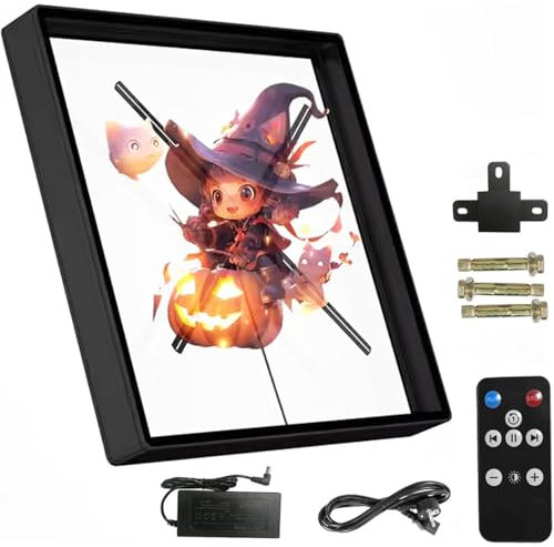 3D Hologram Fan, Hologram Fan Projector Advertising Displayer with WiFi App, 3D LED Hologram Fan Display Animation Video Projector, for Advertising, Exhibition, Store, Bar,56cm
