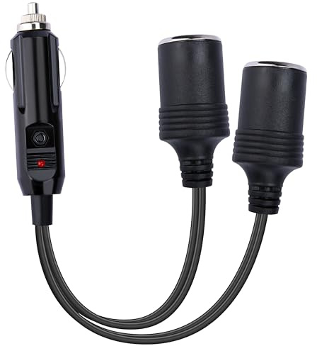12V Double Cigarette Lighter Adapter, 18AWG Car Cigarette Lighters Splitter