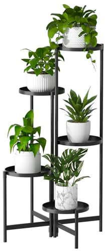 Generisch Blumenständer, 5-Tier Pflanzenständer, Blumenregal, Blumentreppe Outdoor, Mehrstöckig Blumenständer Pflanzenständer Blumenbank Blumentreppe Pflanzentreppe Standregal für Innen Garten Balkon