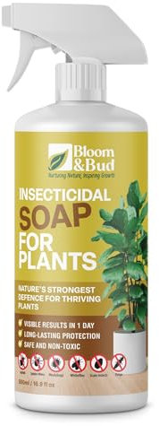 Bloom & Bud Insecticidal Soap Spray – Fast-Acting Natural Pest Control for Plants (500ml) – Kills Aphids, Spider Mites, Whiteflies & More – Visible Results in 24 Hours – Safe for Indoor & Outdoor Use