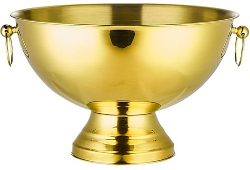 13.5L Ice Buckets, Beverage Tub, Extra Large Champagne Bucket, Wine Cooler Bucket Drink Tubs for Parties Wedding Bar Supplies Home Hotel KTV(Gold)