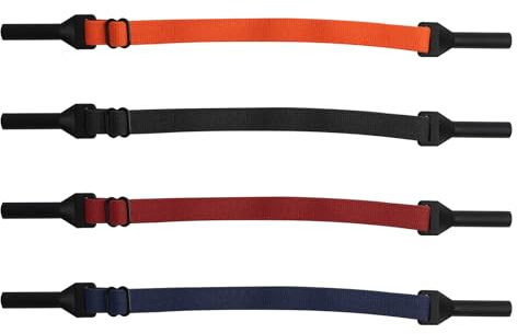 4 Pezzi Cinturini Regolabili per Occhiali, Adatti per Adulti e Bambini,per Sport e Quotidianità, Compatibili con Occhiali da Sole e da Vista, Cinturini Antiscivolo in Silicone e Poliestere