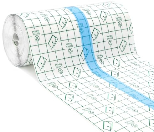 Bandage Transparent Imperméable, 15cm x 5m Adhésif Médical Bandage, Imperméable Tatouées, pour Tatouages, Plaie, Fixer Plaster Stretch Fixation