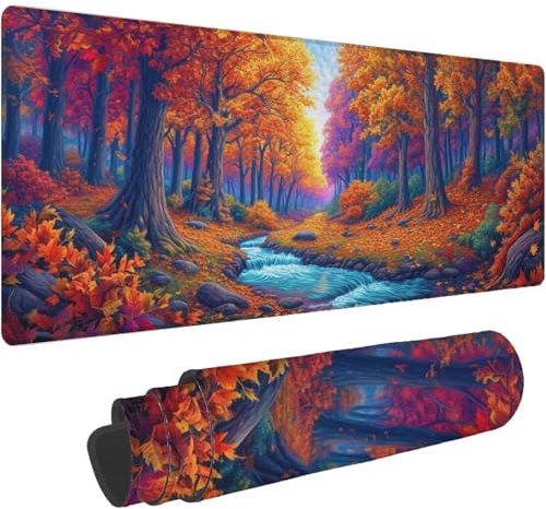 Tapis de Souris Gamer Orange BrûLé Tapis de Souris XXL 1600x800mm Desk Mat Paysage Mouse Pad Imperméable Mouse Pad Gaming Bords Cousus Améliore la Précision et la Vitesse Meilleur Choix de Jeu T105