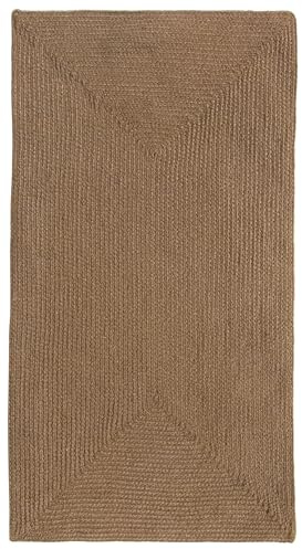 HAMID Tapis Nansa Intérieur/Extérieur en Pet Recyclé – Lavable et Imperméable – Écologique & Durable – Idéal pour Terrasse, Jardin ou Salon (110x60cm, Marron)