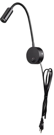 KOMBIUDA 2 pezzi Applique LED da Parete per Camera da Letto Lampada da Lettura con Braccio Flessibile Orientabile Luce Soffusa per Relax Montaggio Parete o Testiera Nero