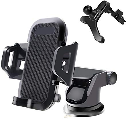 Handyhalterung Auto für Tesla Model X Plaid 2021-2025, [Starker Saugnapf & Metall-Lüftungsclip mit Doppelschloss] Auto Zubehör Innenraum