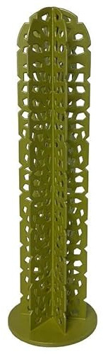 t1t, Cactus Décoratif Droit 45 cm, Motif Ajouré, Style Déco Extérieur, Vert Curry, Acier, 13.5x45x13.5 cm, pour Jardin Terrasse Bureau, Intérieur et Extérieur