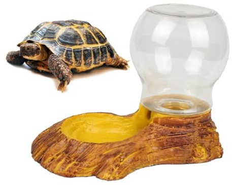 Feeder Shape Bowl Drinking Resin Automatic Reptile Water Wood for Reptiles | Smooth Surface, Resistant Coating, Easy Cleaning, Tasteless Design, Terrarium Bowl for Tortoise and Lizard Use
