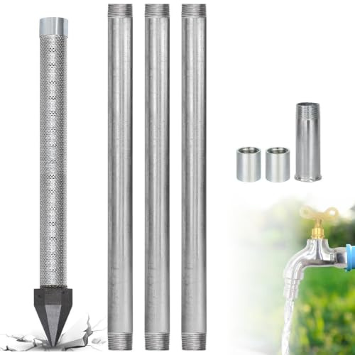 Mirjynous Kit Punta Pozzo Artesiano 1-1/4 Inox, Punta Filtrante Pozzo Artesiano 3PipeKit/4m