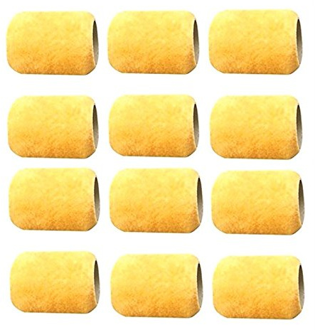 12 Pcs 3-Inch ALAZCO 3/8 Nap Polyester Small Paint Roller Refill Covers NO SHED Premium for Indoor Outdoor Projects Painting Trims Cabinets Furniture Doors Walls Edges Corners