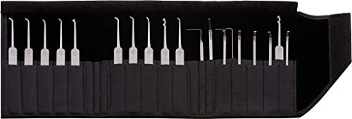 Multipick ELITE 19 - Meister-Pickset 19-tlg - Lockpicking Set/Dietrich Set aus 0.4 + 0.6 mm hochwertigstem Federstahl - Profi Lockpick Werkzeug Kit - Made in Germany