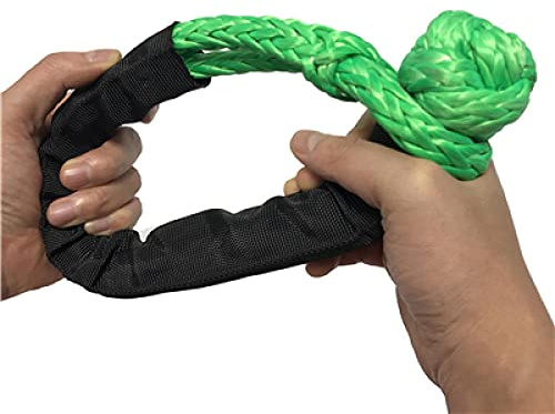 Manille souple verte pour remorquage et pare-chocs en corde synthétique pour accessoires hors route 4 x 4 accessoires
