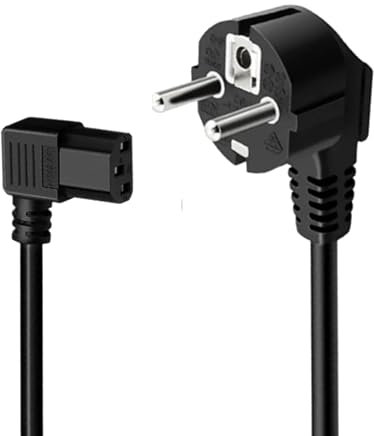 D.Square- Cable Alimentación de 3 Pines IEC320 C13 en Ángulo Recto de 90° 1.8m 18 AWG, para Cargador de Ordenador Monitor Impresora Beamer Proyector Consola de Juegos etc.