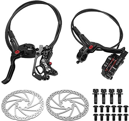 Bnineteenteam MEROCA M4 Öldruck-Scheibenbremsen-Kit MT420 Bremssättel Vorne Hinten 4 Kolben mit 1 Paar 160 Mm Bremsscheibe