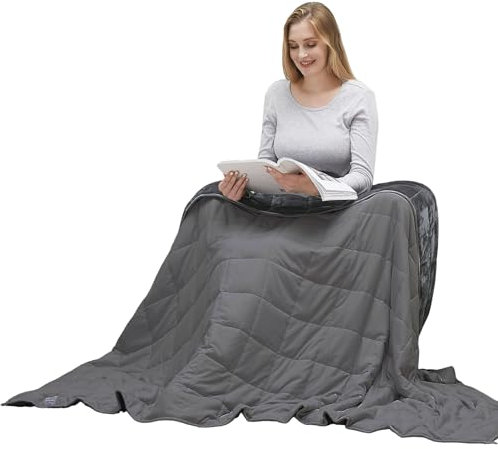 MOTRIP Gewichtsdecke, 4,5 kg Flanell, weiche Bettdecke, beidseitig geschliffen, 122 x 183 cm, 4,5 kg, Dunkelgrau