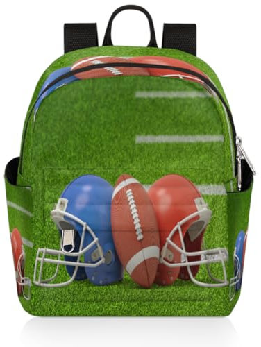 Zaino da donna con caschi e football americano, per donne, ragazze, bambini, piccolo zaino da viaggio, zaino da spalla casual, Colore, 6.3L