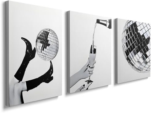 Black and White Prints House Decor - Wall Art Set of 3 Canvas Wall Art Decor Artwork YH1008