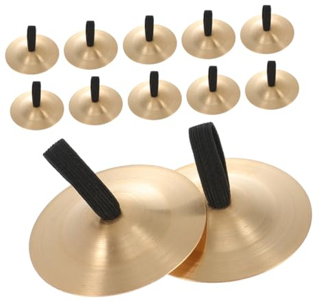 BESPORTBLE 12 Stück Teiliges Fingerzimbel Handliche Becken für Bauchtanz und Musikinstrumente Leicht und Ergonomisch für Tanzparty und Spielerisches Lernen
