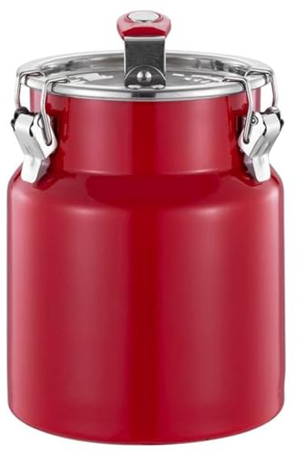 Bricco per latte in acciaio inox con manico e coperchio per l'allevamento di latticini, trasporto di liquidi e stoccaggio