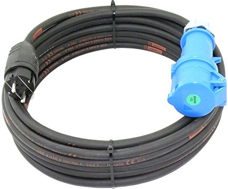 Schuko auf CEE Adapter 50m Camping Stromkabel TITANEX 3x2,5 Landstromkabel Wohnmobil Wohnwagen Kabel Camping Adapter 50 Meter Strom Verlängerungskabel CEE-Stecker Campingstecker