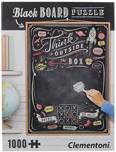 Clementoni 39468 Think Outside the Box – Puzzle 1000 Teile, Black Board Puzzle, Geschicklichkeitsspiel für die ganze Familie, Erwachsenenpuzzle ab 14 Jahren