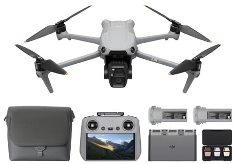 DJI Air 3S Fly More Combo (RC 2 Screen Remote Controller), Drone with 1 CMOS Wide-Angle & Medium Tele Camera for Adults, 4K/60fps, Omnidirectional Sensing & 3 Batteries for Extended Flight Time