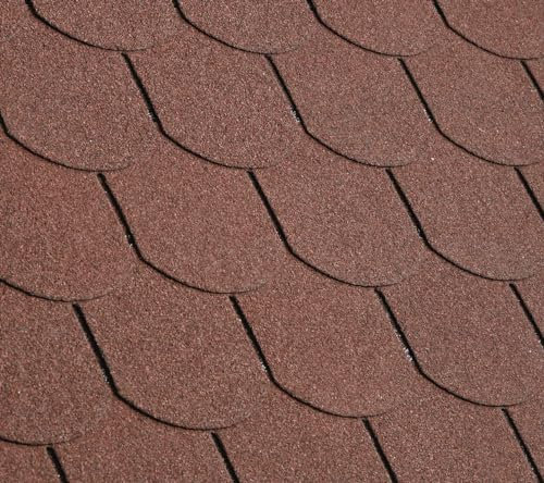 Gartenpirat Bardeau bitumé 2 m² Rouge en Forme de tuile