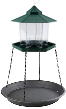 AUXPhome Futterstation für Vögel, zum Aufhängen, ideal zum Anlocken von Vögeln im Freien, Hinterhof, Garten, reduziert Samenabfall – keine Futterspender