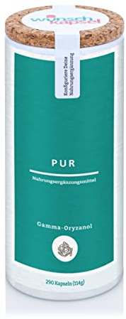 Gamma-Oryzanol Pur (300 mg täglich) | hochwertiges Phytosterol aus Reiskeimöl | ideal für Muskeln, Sport und Leistung | 290 vegane Kapseln, handgefertigt in der deutschen Wunschkapsel-Manufaktur