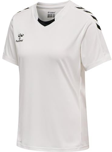 hummel Core XK Poly Jersey S/S sportskjorta damer kortärmad – t-shirt för sport, gym, fitness – tröja av 100% polyester – sportkrage med frontinsats – andningsbar och snabbtorkande